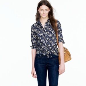 Liberty Art Fabrics for J Crew cotton floral button down top, size 8